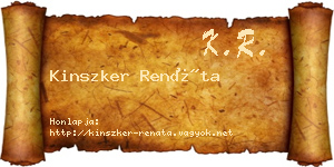 Kinszker Renáta névjegykártya
